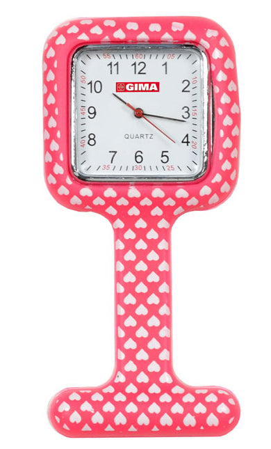 Relógio quadrado para enfermeiros - fantasia com corações