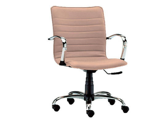 Cadeira Elite com encosto - em skay- bege