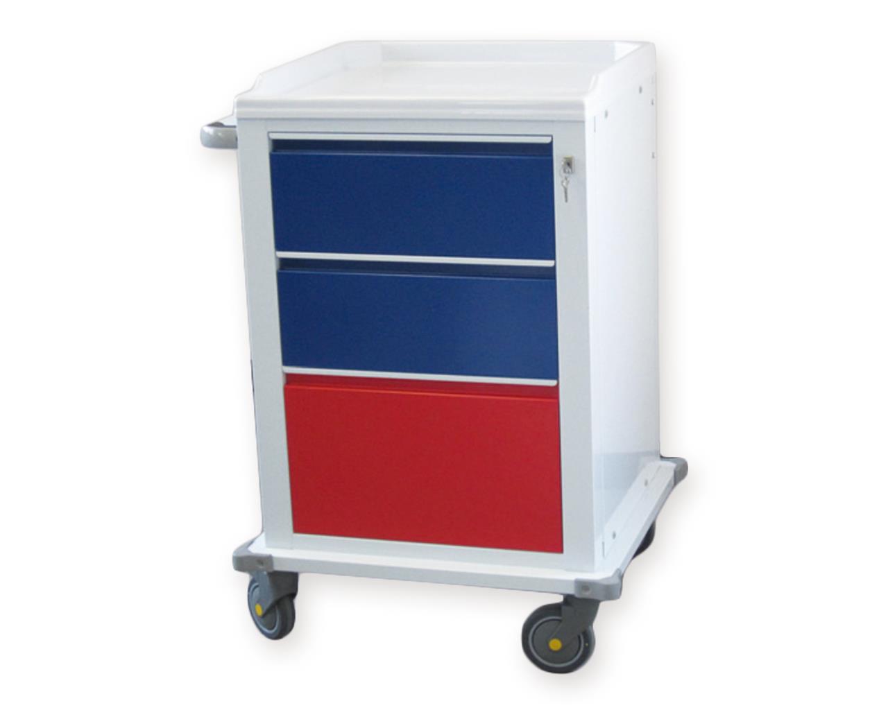 Trolley modular de aço pintado - 2 gavetas médias e 1 grande