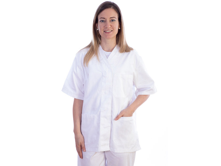 Túnica feminina com botão automático - Branca - XXL