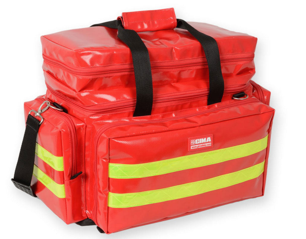 Bolsa para emergência em cordura e PVC - vermelha - média