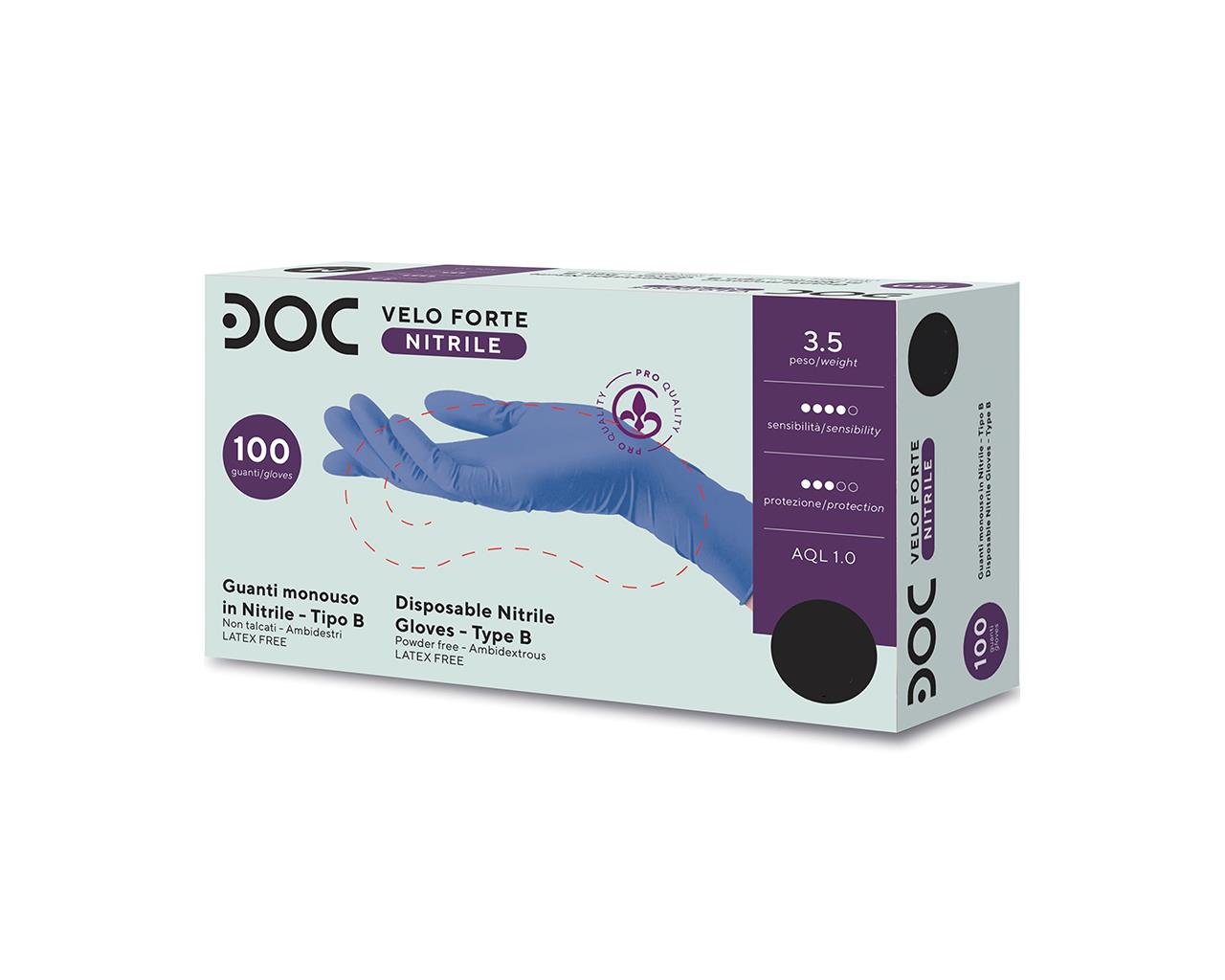 Veloforte Luvas de nitrilo sem pó - grandes