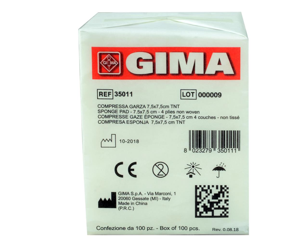 Compressas de gaze TNT 4 capas - 7,5 × 7,5 cm