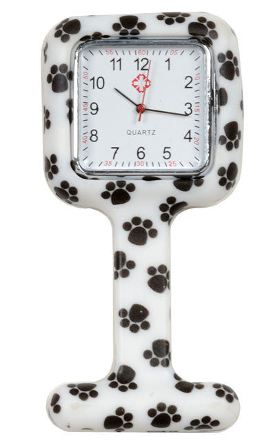 Relógio quadrado para enfermeiros - fantasia com pegadas