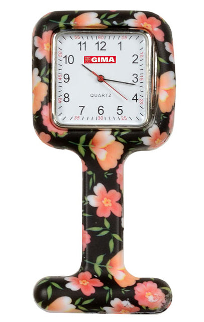 Relógio quadrado para enfermeiros - fantasia com rosas